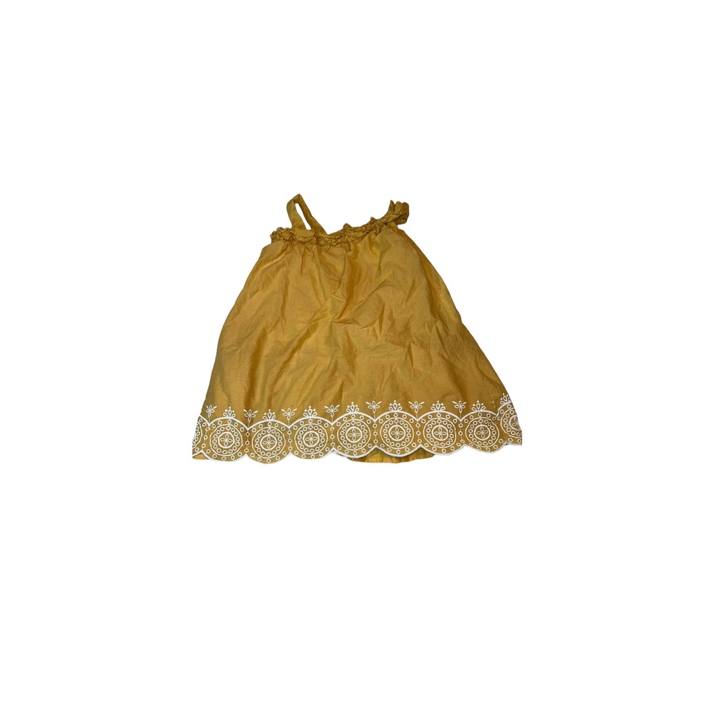 Girls Tahari‎ Yellow Summer Beach Dress 4t With Embroidery On Bottom